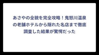 あさやの全貌を完全攻略！鬼怒川温泉の老舗ホテルから隠れた名店まで徹底調査した結果が驚愕だった