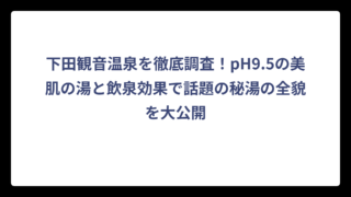 下田観音温泉を徹底調査！pH9.5の美肌の湯と飲泉効果で話題の秘湯の全貌を大公開