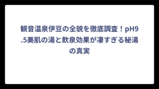 観音温泉伊豆の全貌を徹底調査！pH9.5美肌の湯と飲泉効果が凄すぎる秘湯の真実