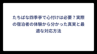 たちばな四季亭で心付けは必要？実際の宿泊者の体験から分かった真実と最適な対応方法
