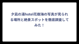 夕凪の湯hotel花樹海の写真が見られる場所と絶景スポットを徹底調査してみた！