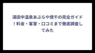 湯田中温泉あぶらや燈千の完全ガイド！料金・客室・口コミまで徹底調査してみた