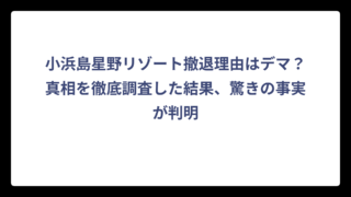 小浜島星野リゾート撤退理由はデマ？真相を徹底調査した結果、驚きの事実が判明