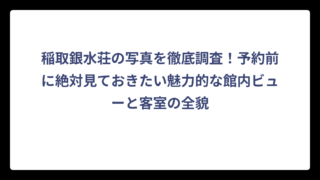 稲取銀水荘の写真を徹底調査！予約前に絶対見ておきたい魅力的な館内ビューと客室の全貌