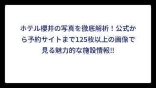 ホテル櫻井の写真を徹底解析！公式から予約サイトまで125枚以上の画像で見る魅力的な施設情報‼